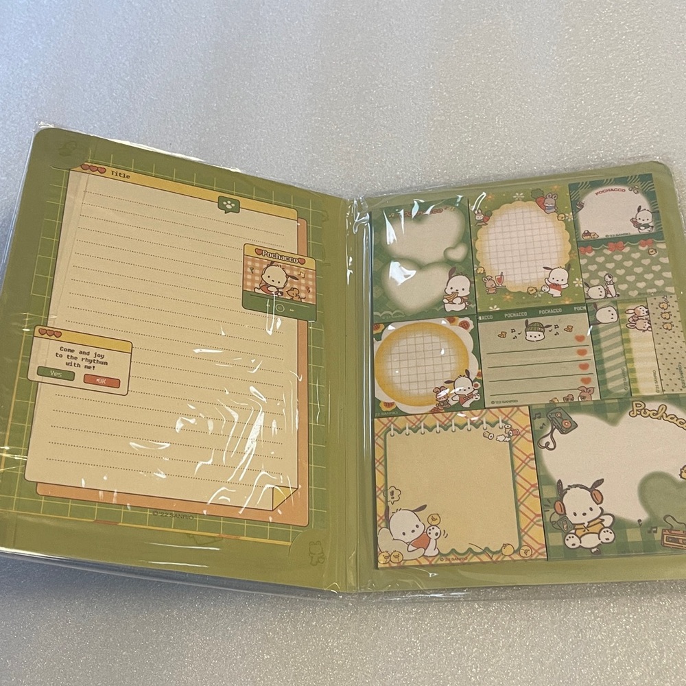 SANRIO FOR HELLO KITTY- POCHACCO XL POST IT NOTES BOOK NIP - Picture 3 of 7